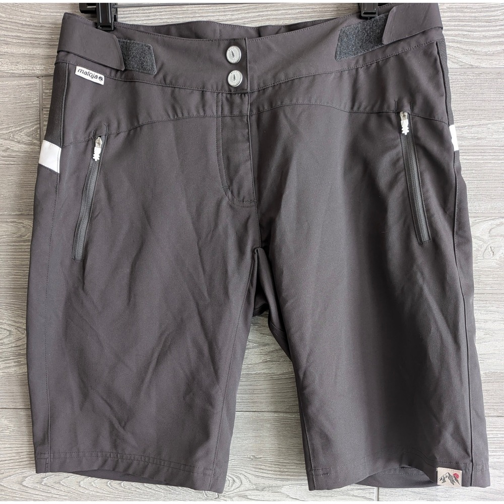 Maloja Mens Mountain Bike Shorts Gray Size L Adjustable Waist MTB Cycling Trail